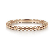 14K Rose Gold Beaded Stacking Band